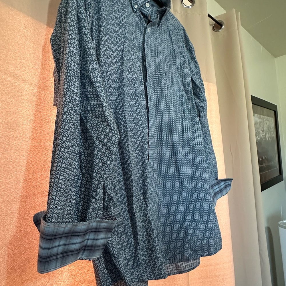 Ariat Blue Patterned Casual Button Down Shirt - image 3